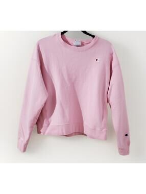 Women’s Champion Reverse Weave Hoodie – Pink Sweatshirt, Size Large, As Is